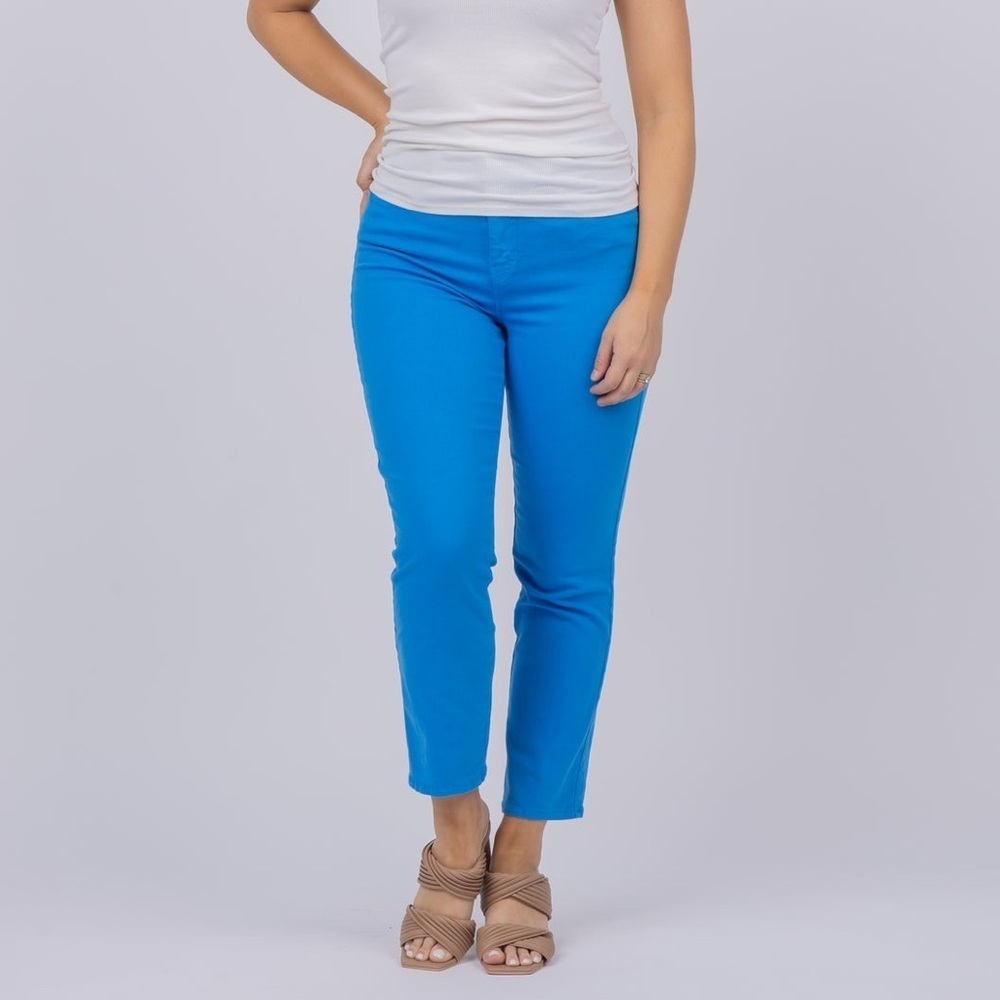 L’agence Women’s Alexia Crop Cigarette Denim Jeans High Rise Neon Blue 24 NWT